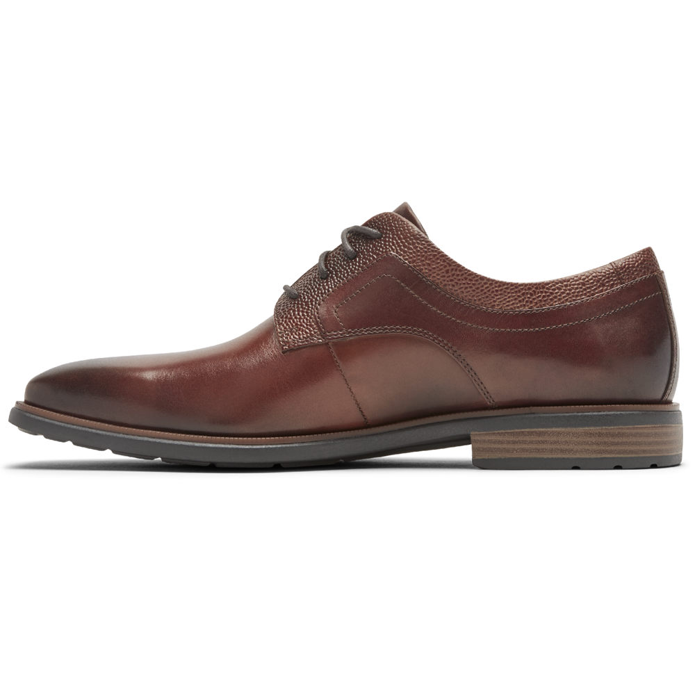 Rockport Singapore Mens Oxfords - Farrow Plain Toe Brown - QH5236198